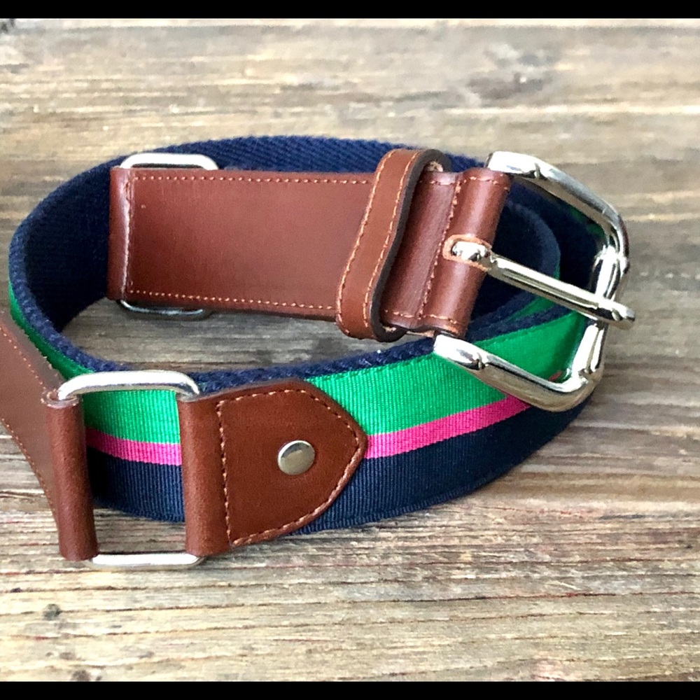 NWT Brooks Brothers Leather & Grosgrain Belt